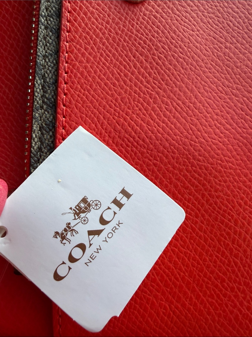 Coach F52598 Leather Pop Pouch Wristlet Clutch Coral NWT - Picture 3 of 10